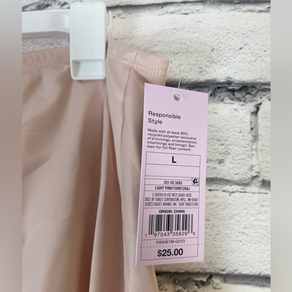 Wild Fable Pink Satin Lace Maxi Skirt Y2K size Large - Picture 6 of 7